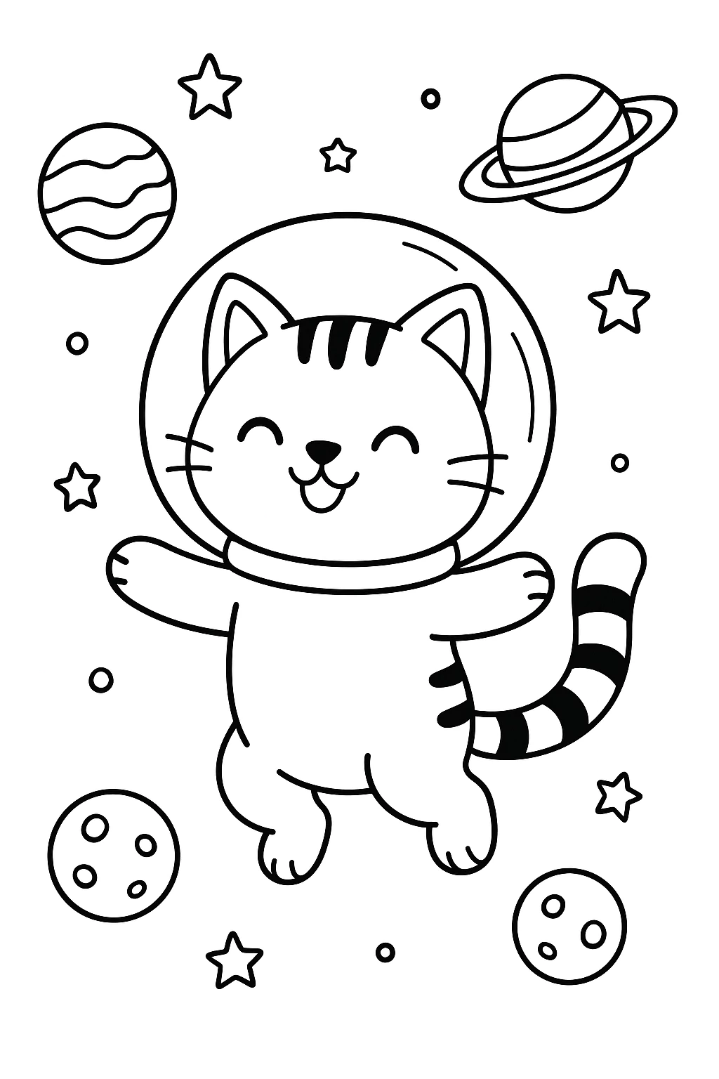 Kitten as an astronaut in space